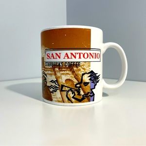 Vintage Starbucks Collectible San Antonio City Collage Coffee Mug 1999